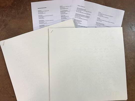 braille materials for hotels