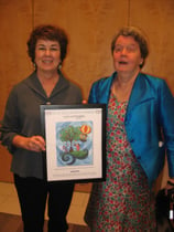 Diane Croft presents Judy Dixon with NBP's 2013 Volunteer Award