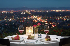 candle lit romantic table setting 