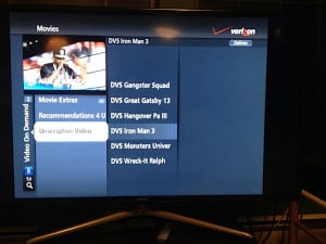 Screen shot of Verizon FiOS VOD Movie menu