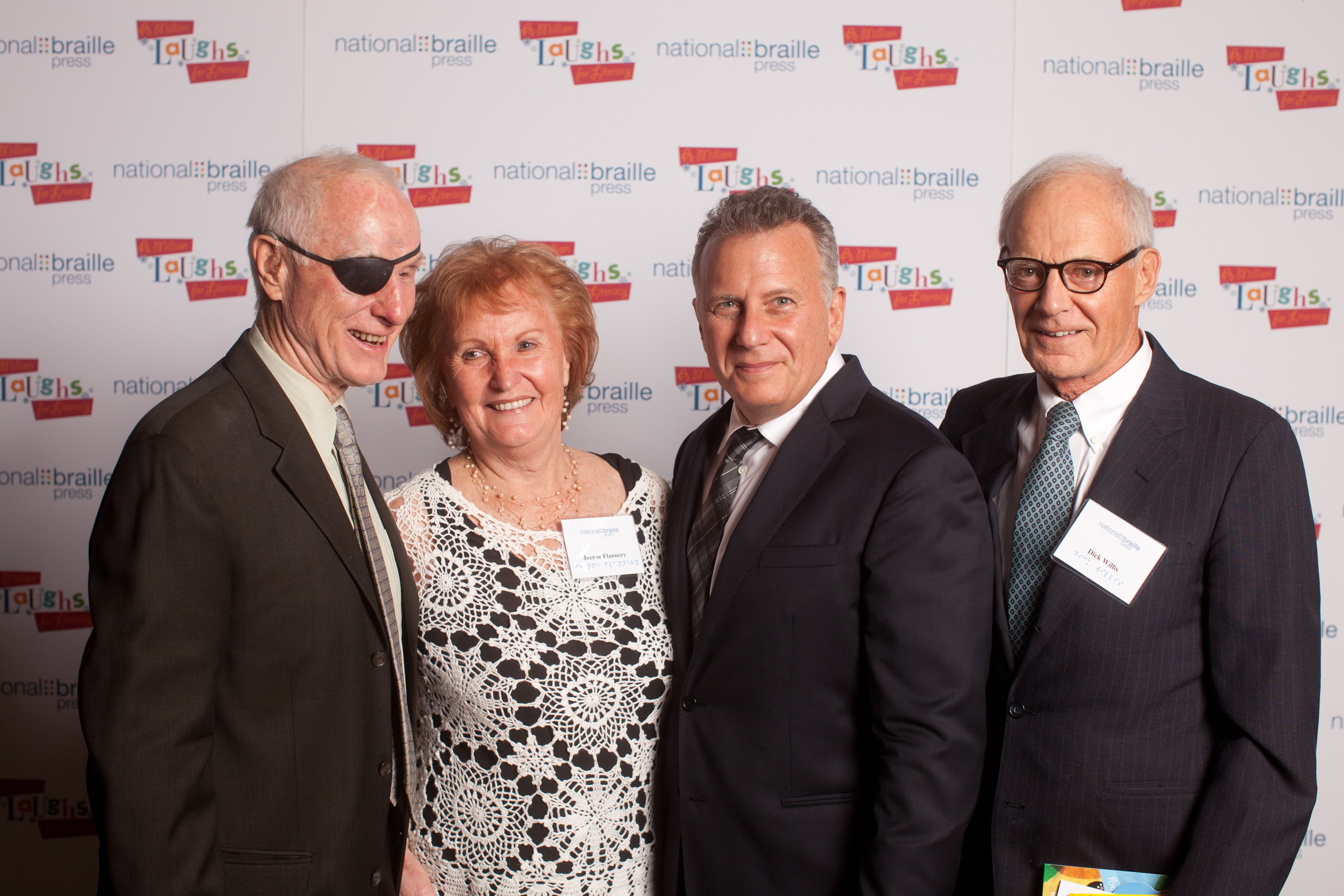 Bill Raeder, Jeanne Flanery, and comedian, Paul Reiser, withDick Willis at the 2013 A Million Laughs for Literacy Gala